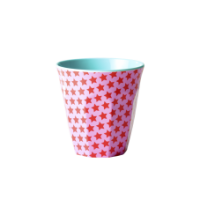 Girl Pink & Red Star Melamine Cup Blue Interior Rice DK